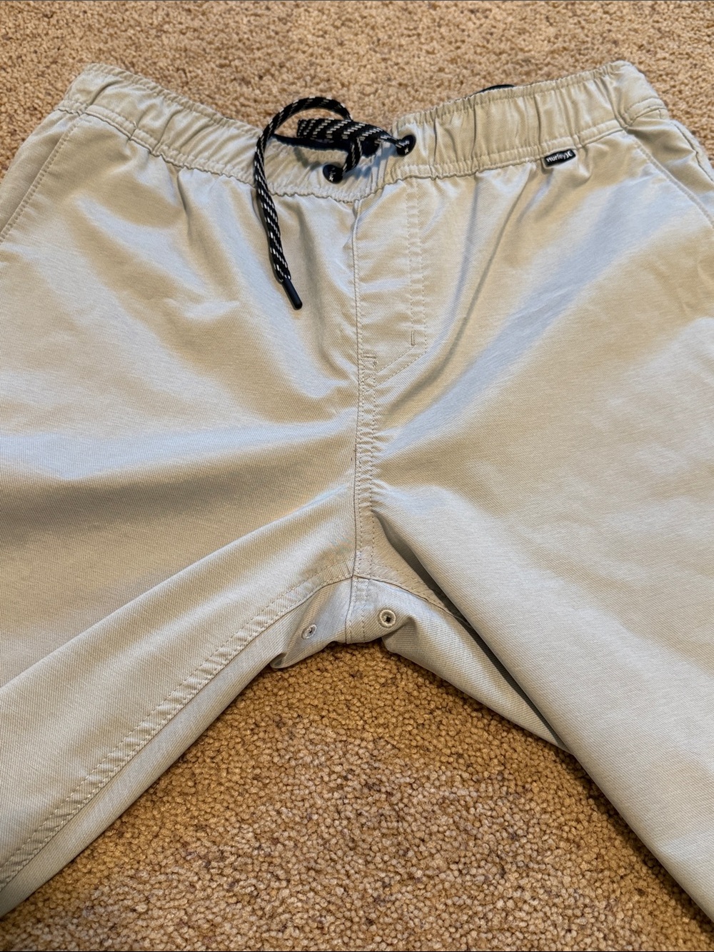 Hurley Light Khaki Elastic Waist Joggers with Drawstring - Picture 3 of 7